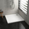 Shower Tray Square Pearlstone 760 x 760mm Gloss White Slimline 40mm Stone Resin Base + 90mm Free Waste