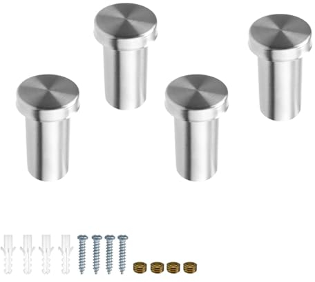 HJIAMA 4 Pezzi Appendi Accappatoio Bagno, Appendino da Muro con Fissaggio Vite, 36mm Acciaio Inossidabile Ganci Appendiabiti, Appendiabiti da Muro per Ingresso Cucina Bagno