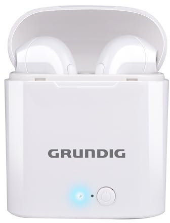 Grundig Bluetooth Kopfhörer – In Ear Earbuds 400 mAh – Ohrhörer mit 2 Stunden Wiedergabezeit – Kabellose Kopfhörer für freihändiges Telefonieren – inkl. Ladeetui USB-C-Ladekabel