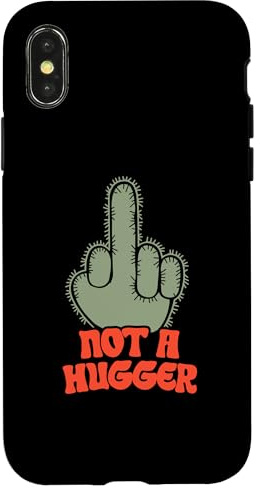 Hülle für iPhone X/XS Not A Hugger Funny middle Finger Cactus
