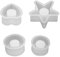 4 Stück Gießform Kerzenhalter,Silikonform Stern Kerzenhalter,Gießform Stern,Diy Silikon Kerzenformen Sternerund,für Weihnachten Ostern,Stabkerzen und Teelichte(Großer Kreis,Kleiner Kreis,Sterne,Liebe)