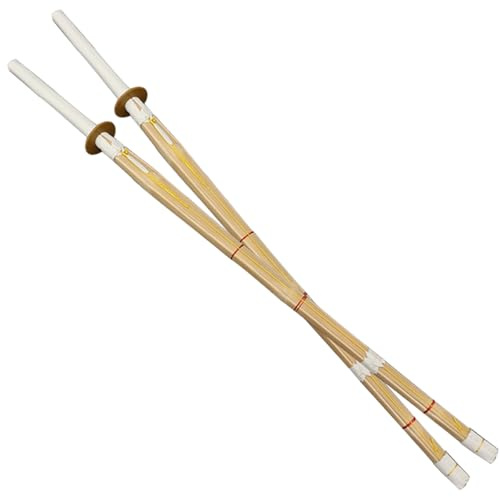 HJHUUA (80 cm,100 cm,120 cm) natürliches Bambus-Samurai-Schwert,Kendo-Übungs-Holzschwerter,handgefertigtes Japanisches Holz-Katana für Training,Geschenke,Cosplaying – 1 Stück/2 Stück