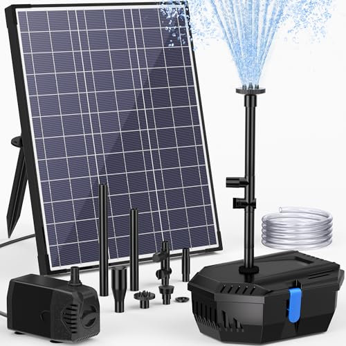 NFESOLAR Fontana solare per laghetto, pompa solare per laghetto da 20 W con filtro per laghetto, cavo da 16,4 m, tubo da 2 m per piccoli stagni esterni, 120-300 galloni, acquario, piscina, giardino