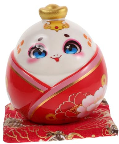 GARVALON Schlange Spardose Aus Keramik Dekorative Münzbank Im Zodiac-Design Fördert Das Sparen Traditionelles Symbol Für Wohlstand Für Zuhause Und Büro Einzigartiges Für Neujahr Und