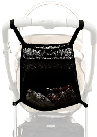 WHYCNJL 1 Stück Einkaufstaschen 35×50cm Universalnetz Einkaufsnetz Für Kinderwagen Sportwagen Und Buggy, Netztasche Rückseite des Kinderwagens Aufbewahrungstasche Passend für die meisten Griffe