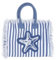 Lovely Beach Borsa Handbag a Mano Esterel Mare a Righe con Stella Marina, 28x23x14 cm a Righe in 3 Colori con Frange (Rosa)