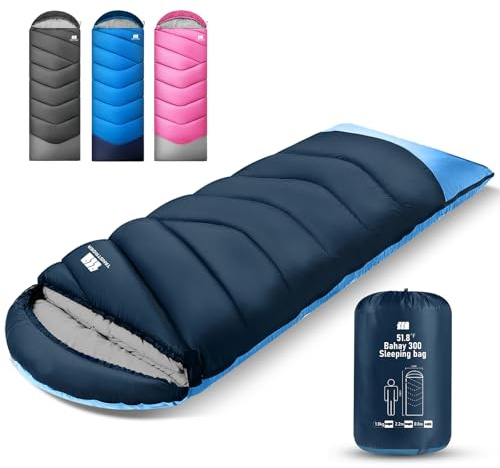Schlafsack für Erwachsene bei Kälte, Tragbar, Wasserdicht, Leichtgewichtiger Schlafsack für Große Personen (Mädchen & Jungen) mit Kompressionssack für Warmes Camping, Wandern, Outdoor & Indoor