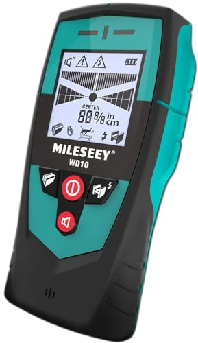 WD10 Multifunktions-Wanddetektor Scanner Großflächen-Sensor für Metall, Nichtmetall AC-Drahtsuche mit LCD-Anzeige und Signalton