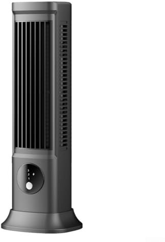 Oniissy Ventilateur de refroidissement compact avec écran d'affichage numérique, 3 vitesses réglables, climatiseur vertical horizontal à piles rechargeables, gris
