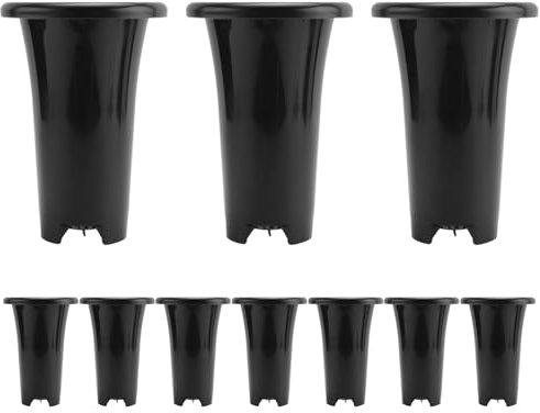Agwuoetr 10Pcs Plastic Deep Plant Nursery Pots, Thick Stable Tall Tree Pots, Reusable Tall Seedling Plant Container Pots, Deep
