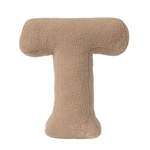 Generisch Buchstabenkissen, 40x35x10 cm Plüsch Buchstaben Kissen, Kinderzimmer Buchstabekissen, Dekokissen Kopfkissen für Sofa, Schlafzimmer, Wohnzimmerdekor (T)