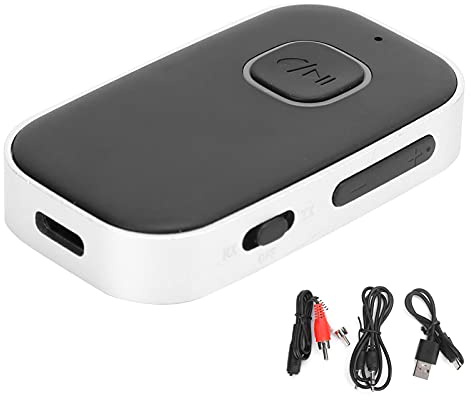 Segrehy Bluetooth-Adapter, 3,5 mm, kabelloser Audio-Empfänger, Sender V5.0 EDR, hochwertiger Klang, stabile Übertragung, universell für Auto-Heim-Stereoanlage mit USB-Kabel,