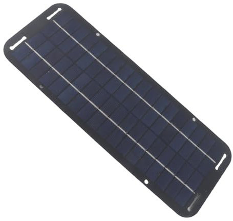 Phefop Kit de Démarrage de Panneau Solaire, Matériau ABS avec Puissance 5 W pour Charger des Batteries 12 V, Idéal pour les Camping-cars, Motos, Bateaux et Véhicules Tout-terrain