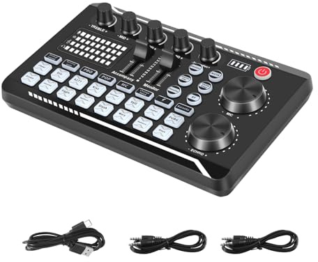 Tacdas F998 Carte Son Microphone Son Interface Audio MéLangeur Carte Son Console de Mixage Amplificateur pour TéLéPhone PC