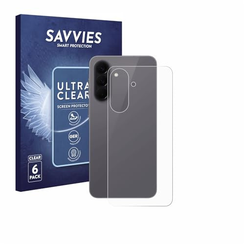 Savvies 6 Stück Schutzfolie für Samsung Galaxy A57 5G | (Rückseite) Transparenter Displayschutz Made in Germany, Ultra-Klar Displayschutz-Folie