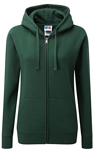Russell Ladies Premium Authentic Zipped Hoodie (3-Layer Fabric) (M) (Bottle Green)