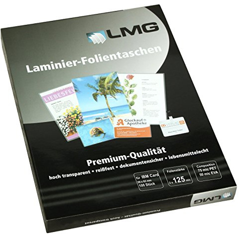 LMG LMGIC-125 Laminierfolien IBM Card, 59 x 83 mm, 2 x 125 mic, 100 Stück