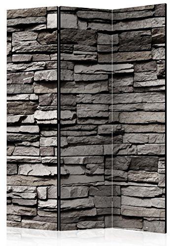 murando Raumteiler Stein-Optik Foto Paravent 135x172 cm einseitig auf Vlies-Leinwand Bedruckt Trennwand Spanische Wand Sichtschutz Raumtrenner grau f-B-0020-z-b