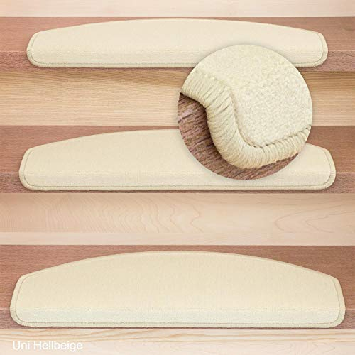 Kettelservice-Metzker Stufenmatten Vorwerk Uni Halbrund Einzeln und Sparset's Hellbeige 15 Stück