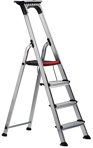 altrex Double Decker Leiter - Stufenstehleiter für den Haushalt mit 4 Stufen, GS-Geprüft, Aluminium, Maximale Traglast 150 Kg