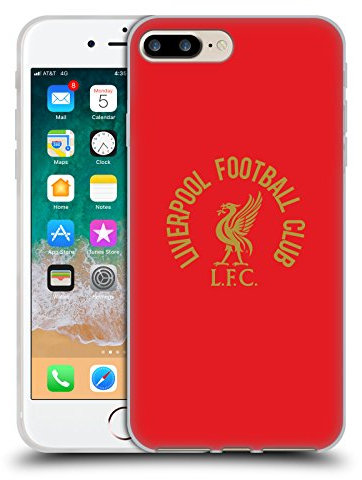 Head Case Designs Officially Licensed Liverpool Football Club Gold LFC On Red Liver Bird Gel Case [Military Grade Protection] Compatible With Apple iPhone 7 Plus/iPhone 8 Plus