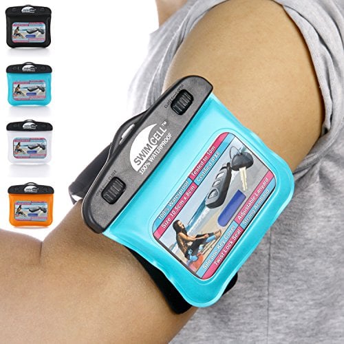 SwimCell Waterproof Key Pouch - Wallet for Keys, Money and Essentials. Car Key Case and Money Holder for Swimming, Surfing, Running - Neck Lanyard and Armband for Arm, Wrist or Ankle - 8 x 10cm