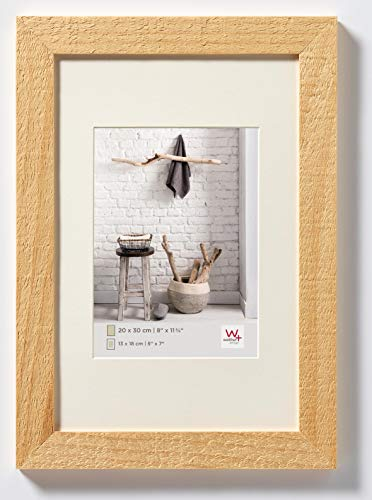 walther design Bilderrahmen natur 30 x 45 cm mit Passepartout, Home Holzrahmen HO045H