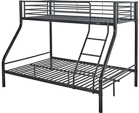 Habitat et Jardin Leo Lits Superposés en Métal avec Sommiers, 200cm x 145cm x 160cm, Noir
