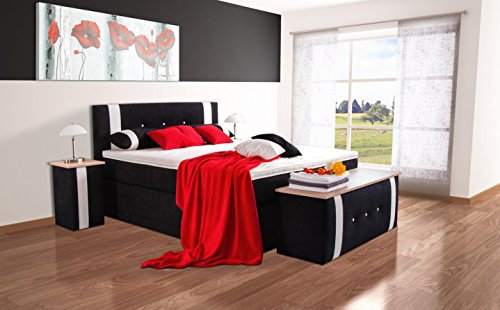 AUKONA Boxspringbett Caesar 90x200, Farbe wählen und ändern, 7 Zonen Taschenfederkern-Matratze, H2 H3 H4, Komfortschaum-Topper, Lieferung und Aufbau kostenlos