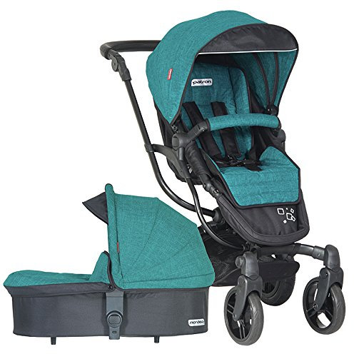 PALLAS 676, Tweed blau Minze, PATRON Kinderwagen 2 in 1 Kombi System