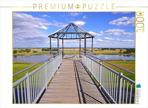 CALVENDO Puzzle Aussichtsplattform in Arneburg, Blick auf die Elbe und Elbauen | 1000 Teile Lege-Größe 64 x 48 cm Foto-Puzzle für glückliche Stunden