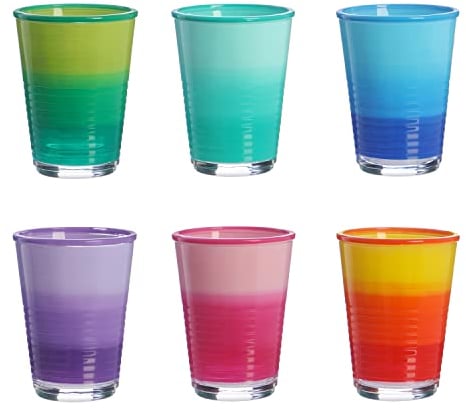 KASANOVA Set bicchieri in vetro colorato, 6 pezzi multicolore Acqua,Tavola