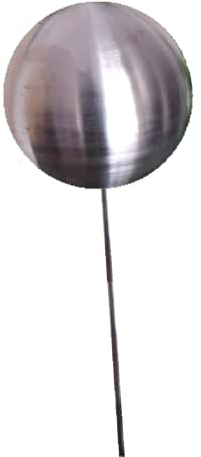 Jürgen Bocker Garten-Ambiente Gartenstecker Rosenkugel 15 cm mit Stab 80 cm aus Edelstahl matt gebürstet