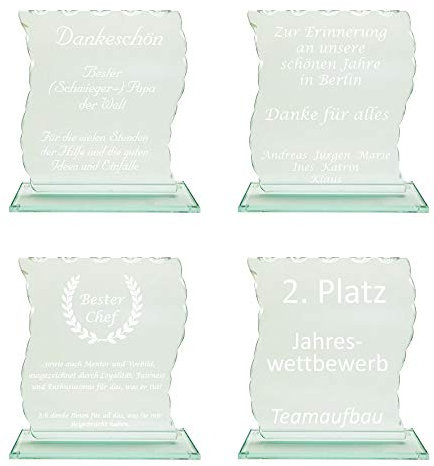 JSSC Neugart GmbH Glaspokal, Wellenschliff, in 3 verschiedenen Größen oder als Serie mit über 30% Nachlass (210x190mm, Textgravur)