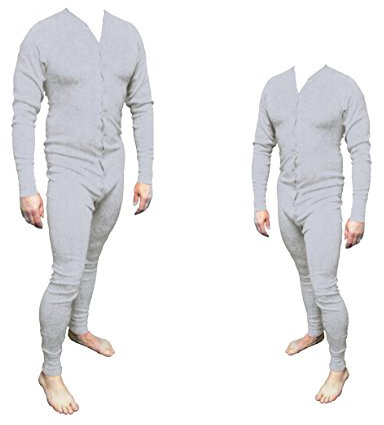 Running Bear Long John Western Unterwäsche grau Einteiler Baumwolle Gr. M - Cowboy Unterhose Wild West Line Dance Kleidung