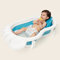 ying La bañera plegable recién nacida portátil espesa el espacio grande con la cama de baño desprendible La cubo del baño del bebé ahorra espacio (Color : Azul)