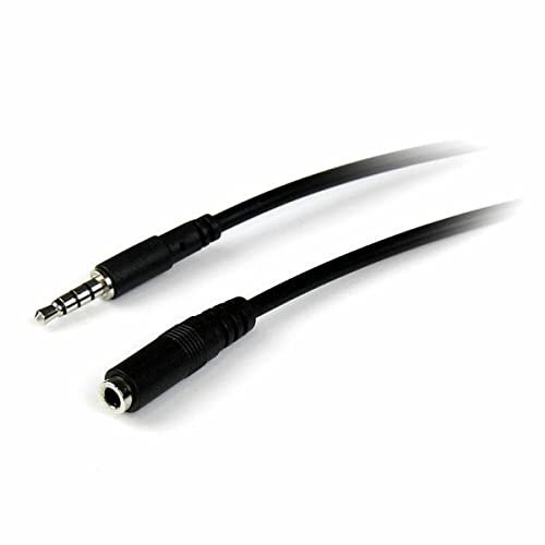 StarTech.com 1 m Extension Cable for Headset Mini-Jack 3.5 mm 4 Pin Male to Female – Audio Cables (3.5 mm, Male, 3.5 mm, Female, 1 m, Black)