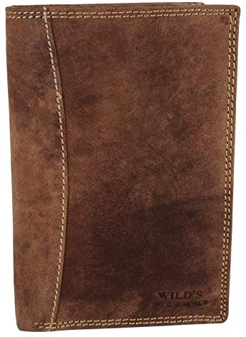 Große Herren echt Leder Brieftasche Ausweismappe Geldbörse präsentiert von RabamtaGO® - (Hellbraun)