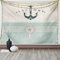 ABAKUHAUS Nautisch Wandteppich, Altmodisch Maritim Anker aus Weiches Mikrofaser Stoff Waschbar ohne Verblassen Digitaldruck, 150 x 110 cm, Seafoam Beige