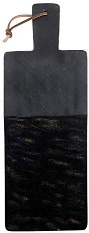 SB Design Studio F2837 - Tagliere in marmo nero e legno di mango, Legno, Rectangle, Set of 2,