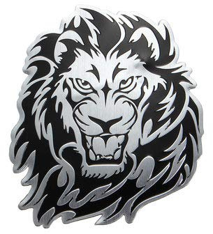 C-FUNN 3D Diy Silber Tiere Kopf Metall Logo Aufkleber Auto Motorrad Abzeichen Emblem Aufkleber - 03 #