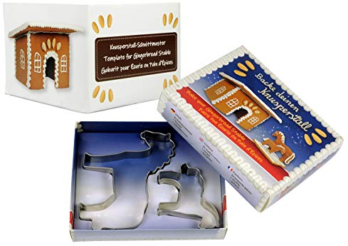 happyROSS Keksformen Pferde | Ausstechformen mit Lebkuchenrezept und Schnittmuster für Knusperstall | Plätzchen backen | Geschenk, Advent, Weihnachten, Pferdefreunde, Kinder