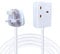 EXTRASTAR 1 Way Gang Single Socket Mains Power Extension Lead 13A UK 3Pin Plug - 2 Metre Cable, White