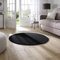 Taracarpet Supersoft kurzflor Teppich Fiona Wohnzimmer Schlafzimmer Kinderzimmer Flur Läufer waschbar rutschfest Uni schwarz 120 cm rund
