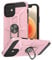 iPhone 12 Case，iPhone 12 Pro Case, Silicone Shockproof Hard Protective Phone Cases Cover With Ring Stand for iPhone 12/iPhone 12 pro,Rose Gold