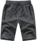 JustSun Kurze Hosen Herren Shorts Sommer Jogginghose Kurz Baumwolle Gym Sweat Sport Fitness Shorts Herren Reißverschluss Taschen Grau L