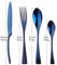 Buyer Star Besteck-Set, 16-teilig, strapazierfähiges Edelstahl, mit Messer, Löffel, Gabeln, Service für 4, spülmaschinenfest (blau)