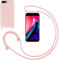 GoodcAcy Handykette Handyhülle für iPhone 7 plus/iPhone 8 plus,Smartphone Necklace Hülle mit Band Schutzhülle mit Kette zum umhängen Halskette Flüssig Silikon Case für iPhone 7 plus/iPhone 8 plus,Pink