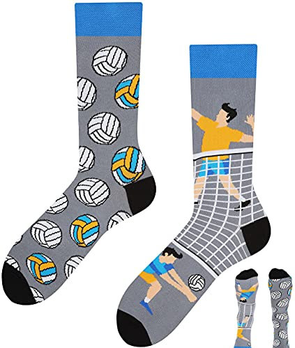 TODO Lustige Socken Herren und Damen, Coole Socken mit Motiv - Bunte, Mehrfarbige, Verrückte (39-42, Volleyball)