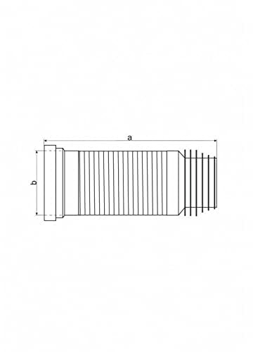 White Flexible Pan Connector - 110mm / 400mm - Pipe WC Waste Flexi Soil Tube.